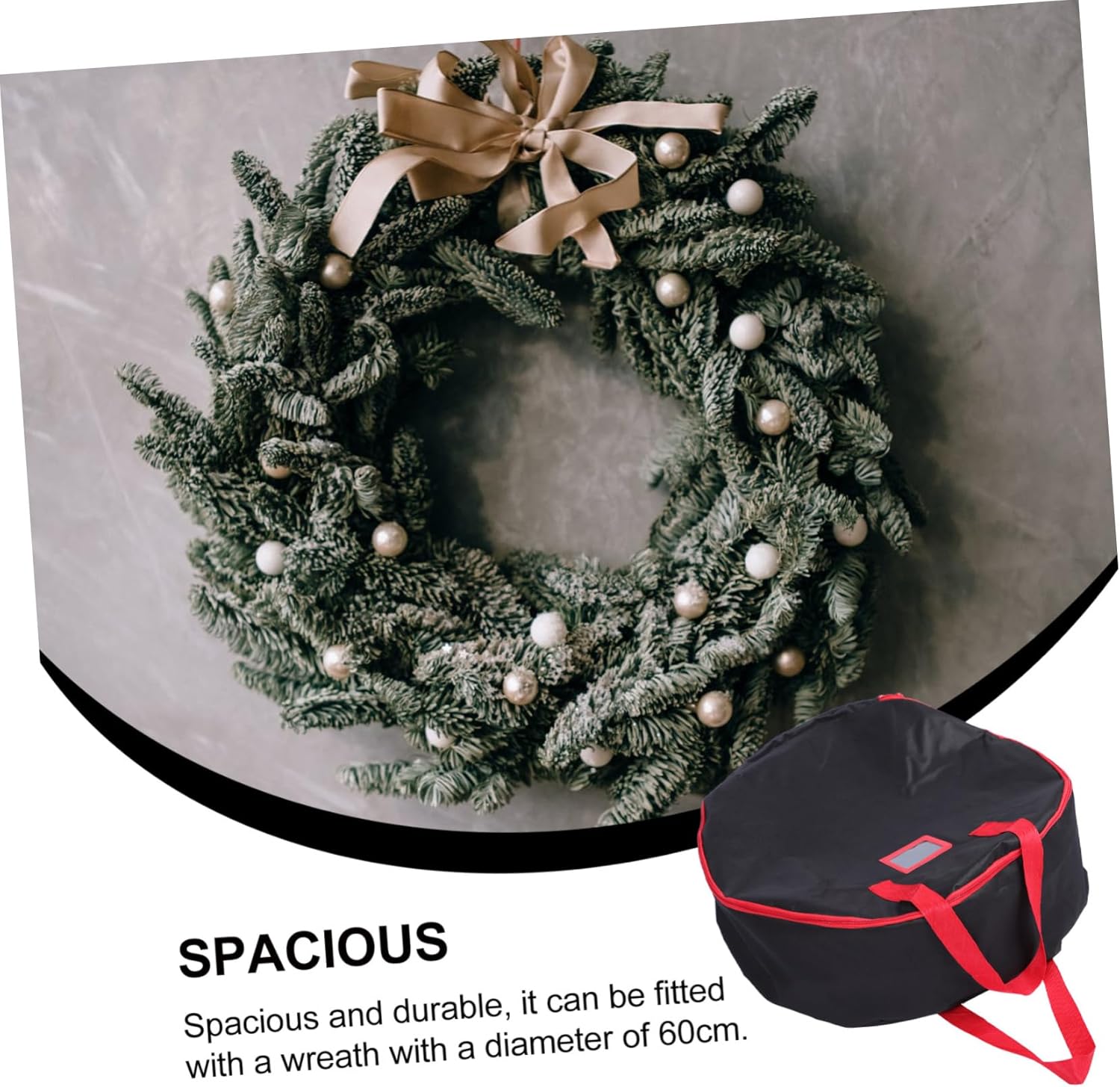 Levemolo 1pc Christmas Wreath Storage Bag Oxford Cloth for Holiday Decorations for Storing Wreaths and Garlands