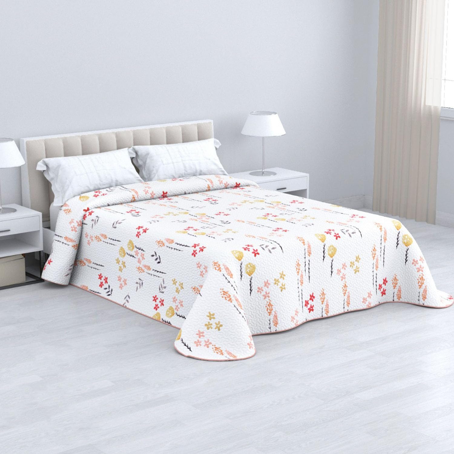 DECODEKO Colcha Bouti para Verano y Entretiempo 100% Poliéster, Suave y Transpirable - Variedad de Diseños y Tamaños (ETNA, Cama 90cm sin Cojin)