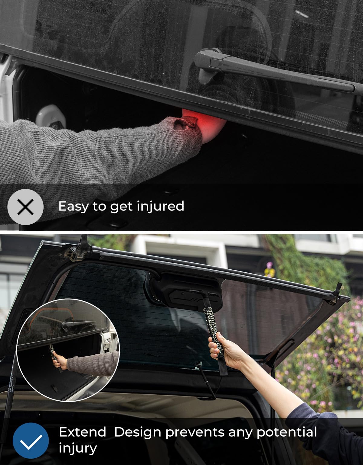 JOYTUTUS Rear Window Grip Handle Compatible with Wrangler JL/4XE 2018-2024 Rear Window Accessories Fit for JL Assist Grip