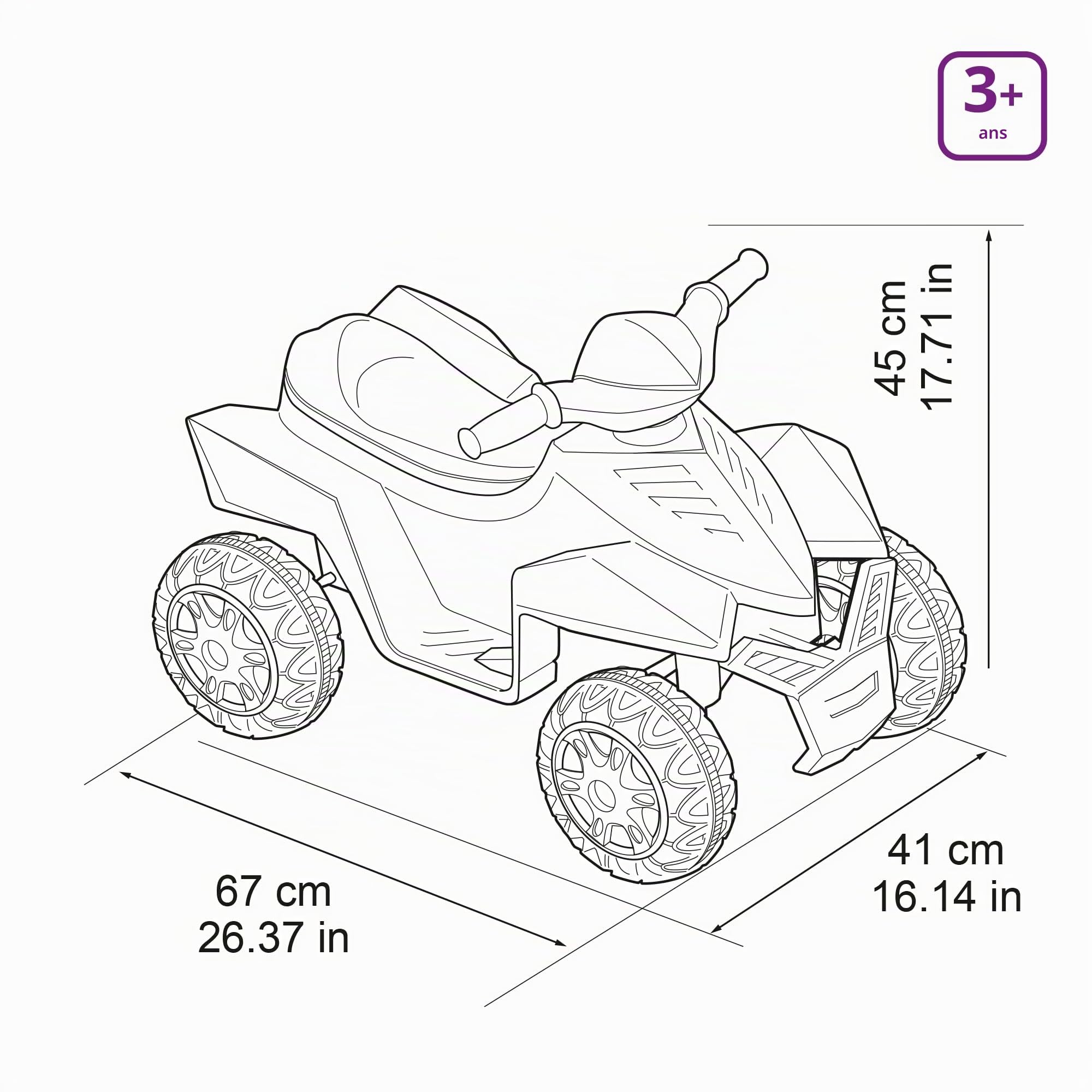 Feber - Quad Racy Bluey 6V, Voiture électrique pour garçons et Filles de 18 Mois à 3 Ans, avec accélérateur, Grandes Roues pour la stabilité, jusqu'à 40 Min d'autonomie, Chargeur Inclus(FEQ06000)