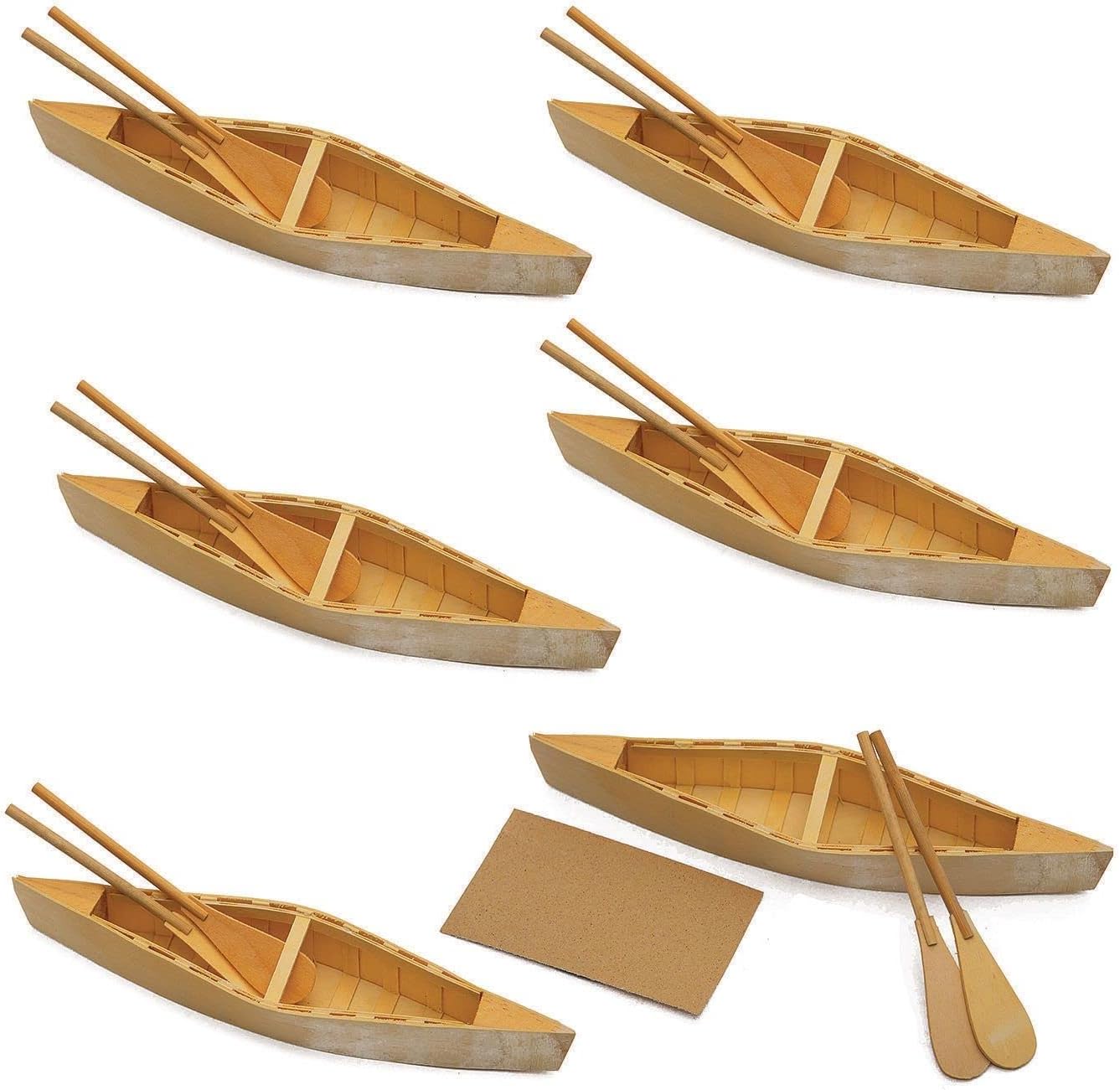 S&S Worldwide Wood Canoes w/Paddles, Unfinished, Decorate w/Paint, Markers or Stain-sold separately, Native American Craft, Multicultural, Nature Craft, for Kids, School, Camp, 11-1/2"Lx2"W. Pack of 6