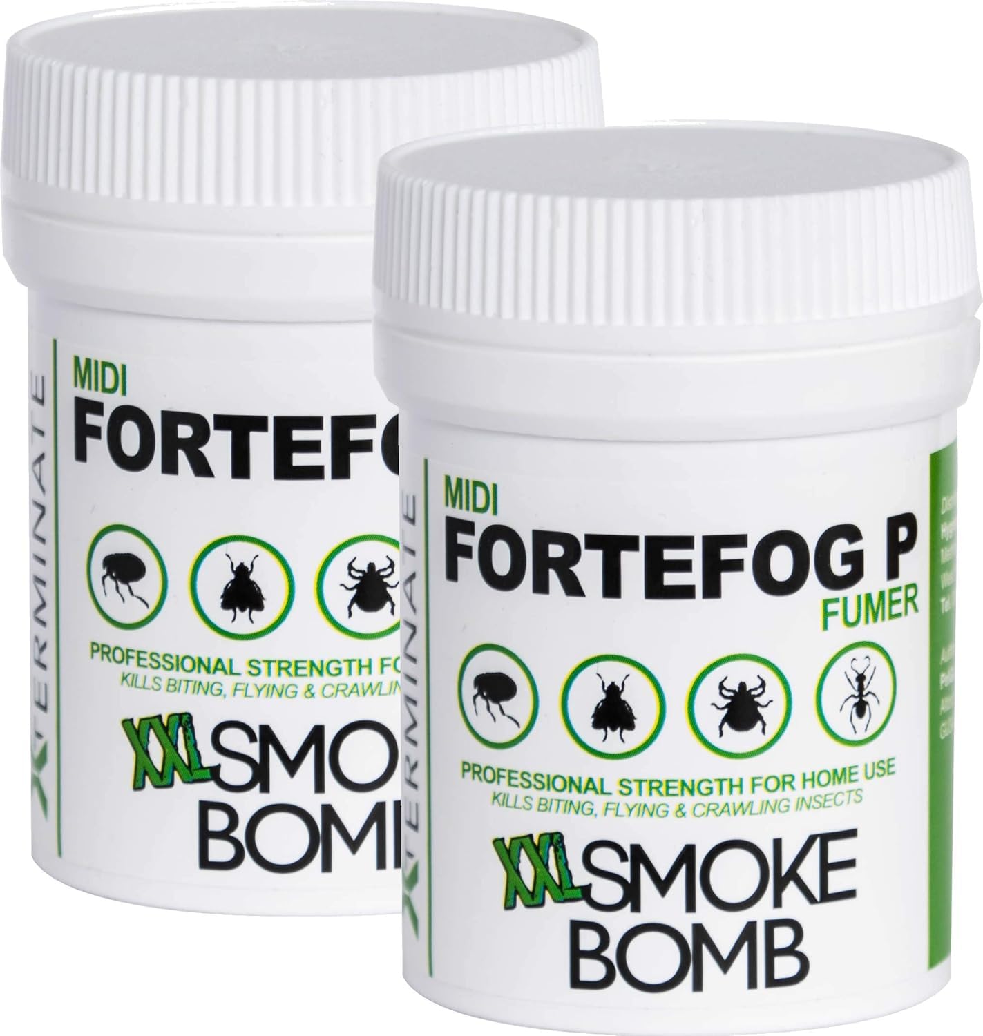Xterminate Flea Bombs for the Home 16g x 2 Up to 550m3 Coverage per Fumer Kills Fleas Bed Bugs Carpet Moths Cluster Fly Silverfish Carpet Beetle and more XXL Smoke Bomb Fogger HSE Approved