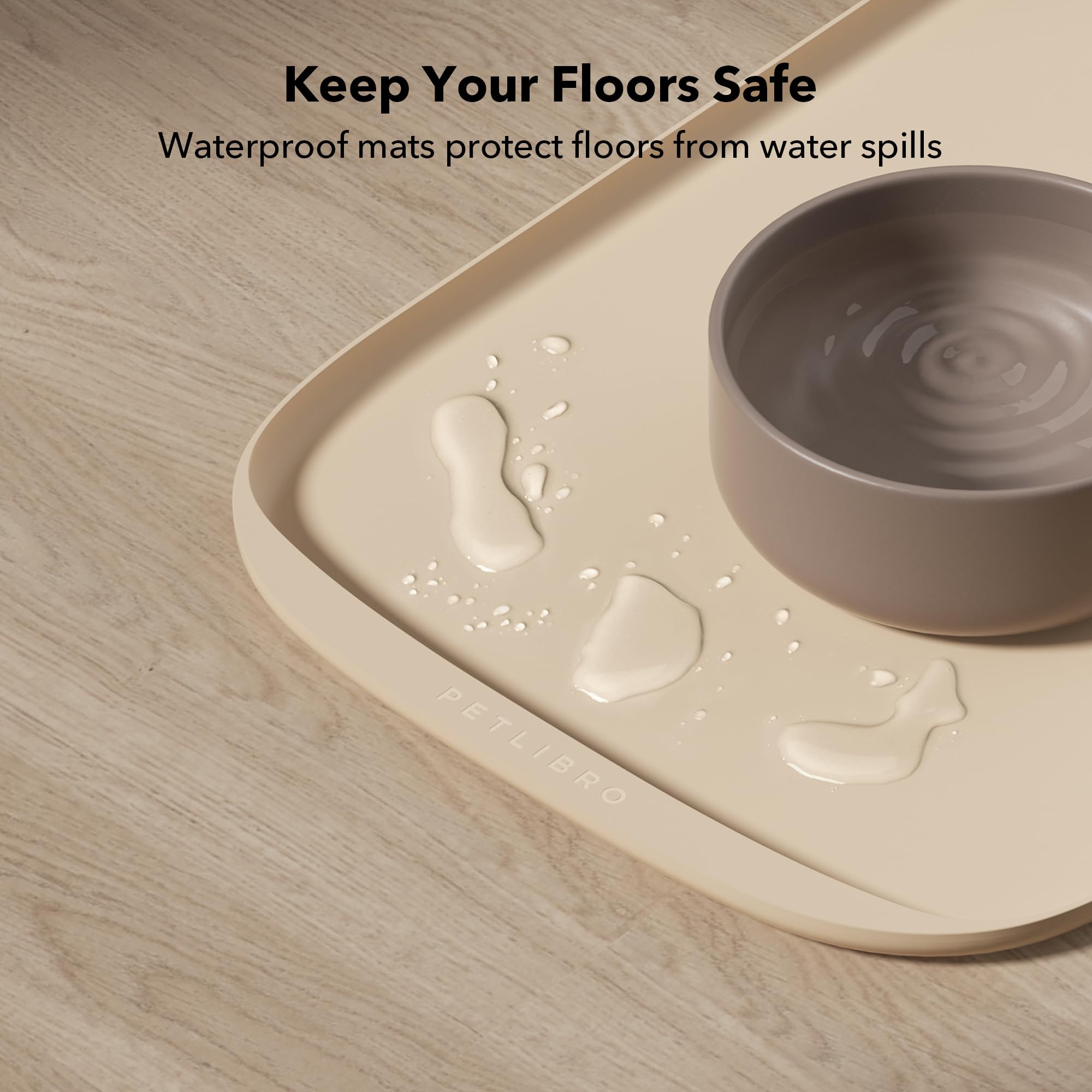 PETLIBRO Dog Food Mat Safety Silicone Cat Food Mat for Feeder & Fountain Waterproof Dog Bowl Mat Raised Edge Spill Protection Floor Cove Feeding Mat for AF005 AF103 Single Tray 17.7x12 product thumbnail 6