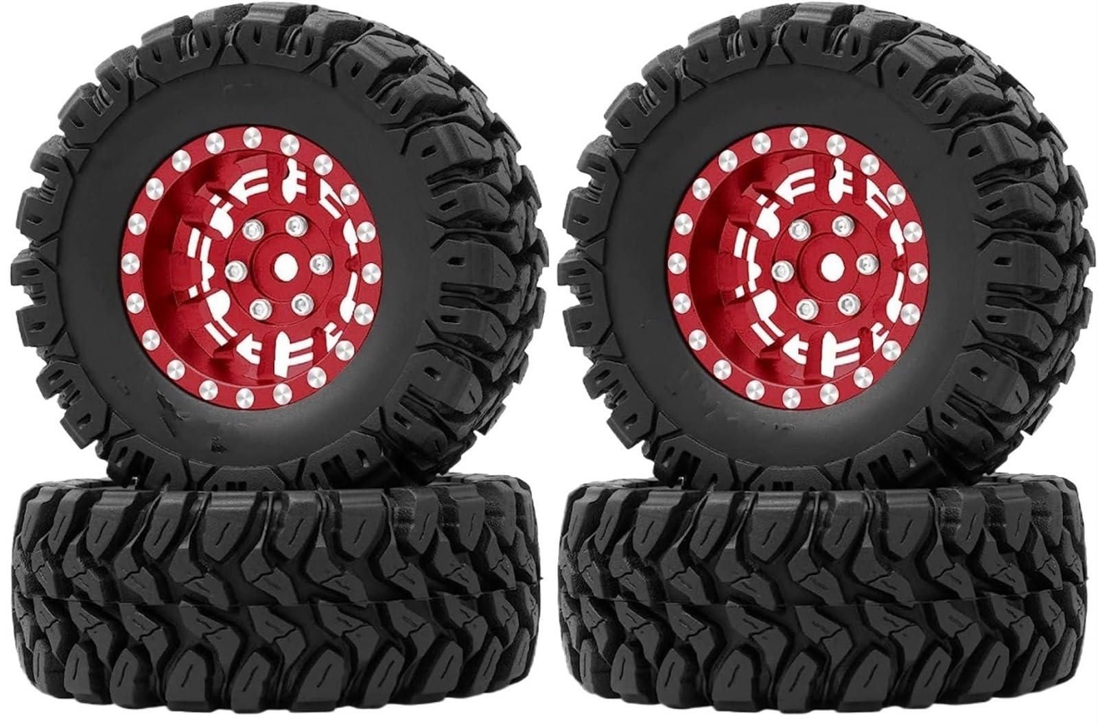 Compatibile Con SCX24 Per TRX4M FCX24 AX24 1/24 1/18 RC Auto 1.0 Plus Ruote Beadlock 7mm Offset Negativo Cerchioni Pneumatici Morbidi E Appiccicosi RC Car Ruota