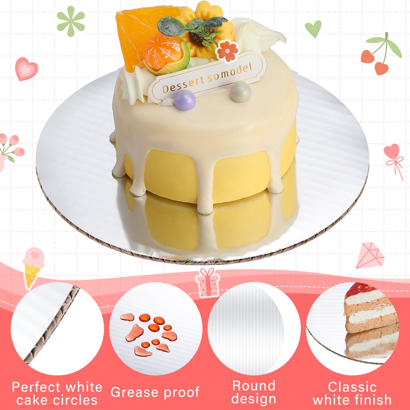 Newtay 100 Pcs 5 Inch Round Cake Board Circle Cake Base - View #8