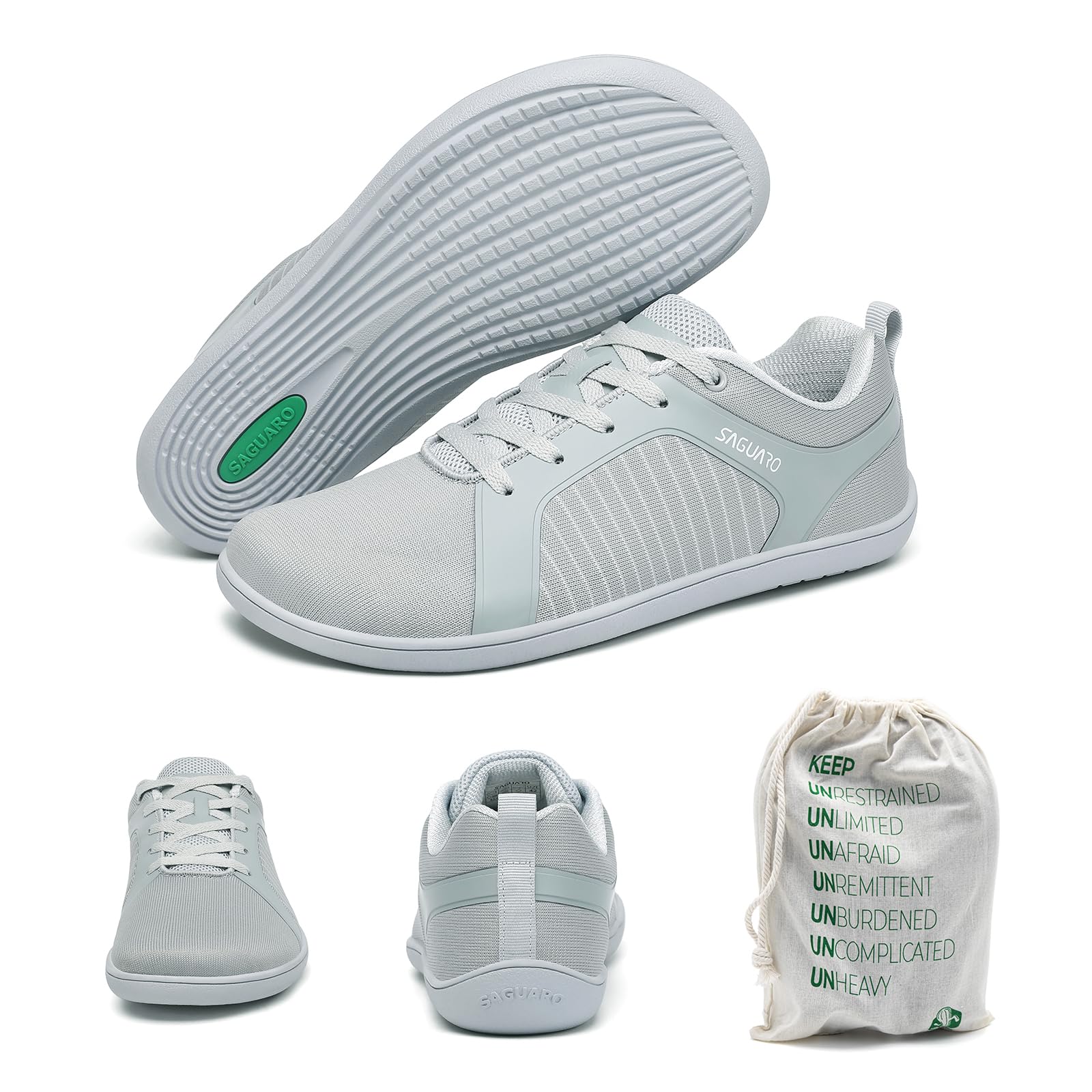 SAGUARO Barfußschuhe Herren Minimalistische Freizeitschuhe mit Zero Drop Sohle für Alltag,Pendeln,Walking,Reisen Gr.39-48