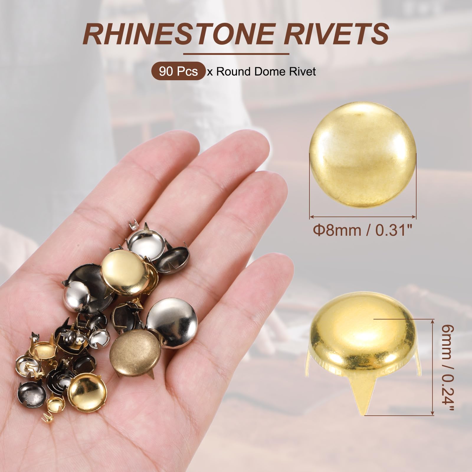 PATIKIL 8mm Round Dome Rivet - Image 2