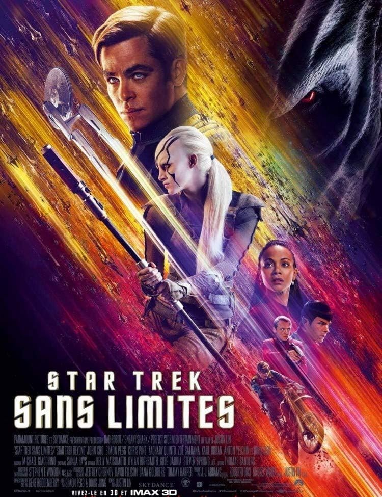 Générique Affiche Cinéma Originale Grand Format - Star Trek : Sans Limites (format 120 x 160 cm Pliée) Année 2016.