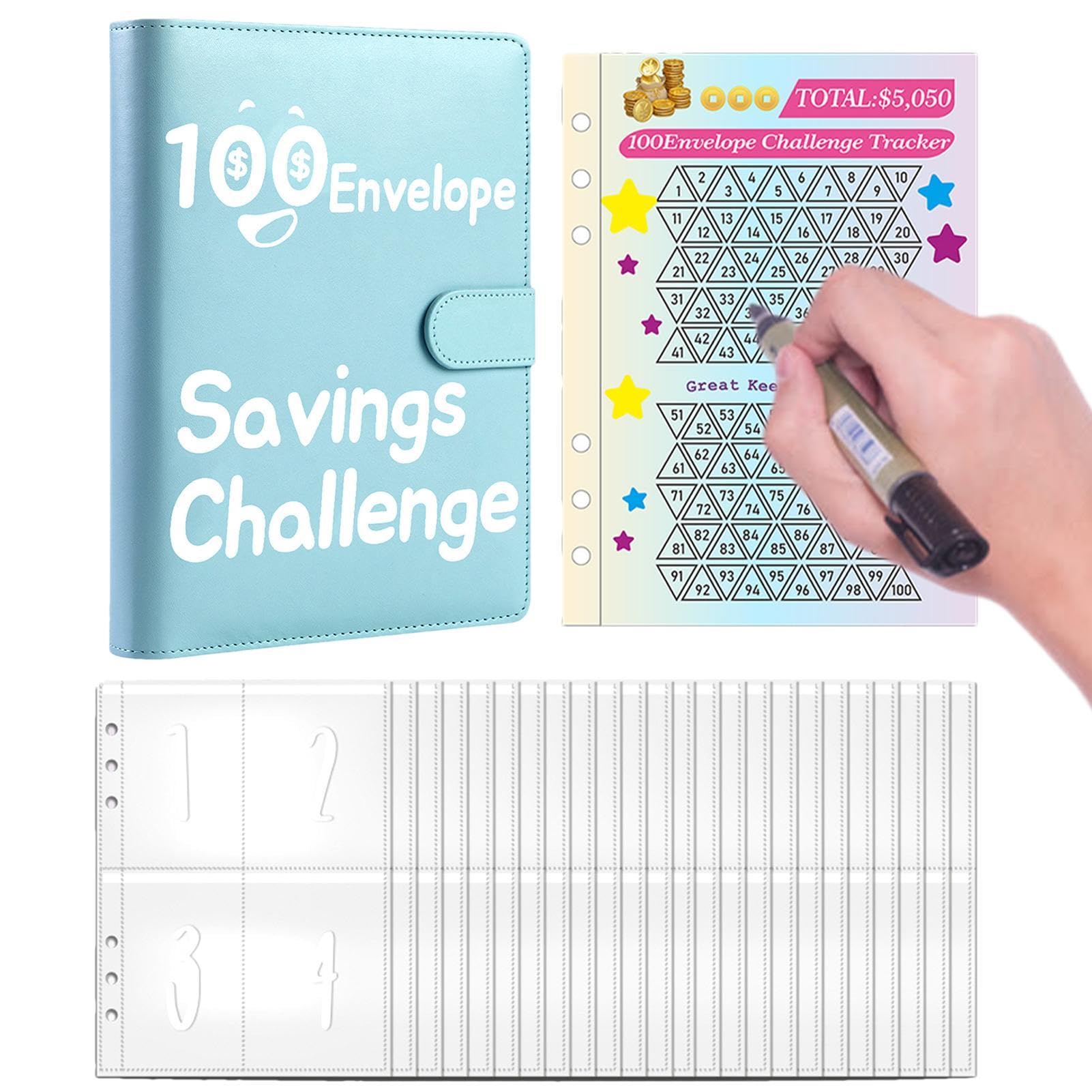 Raccoglitore Risparmio 100 Buste - Sfida Di Budget Con Buste E Penna Per Lavagna - Foto 3