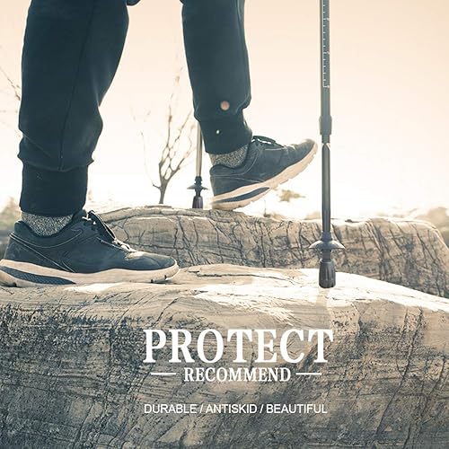 Miniatura 5 de ANIUHL 8 puntas de goma para bastones de senderismo, puntas de repuesto para bastones de senderismo, absorción de golpes y estabilidad mejorada,