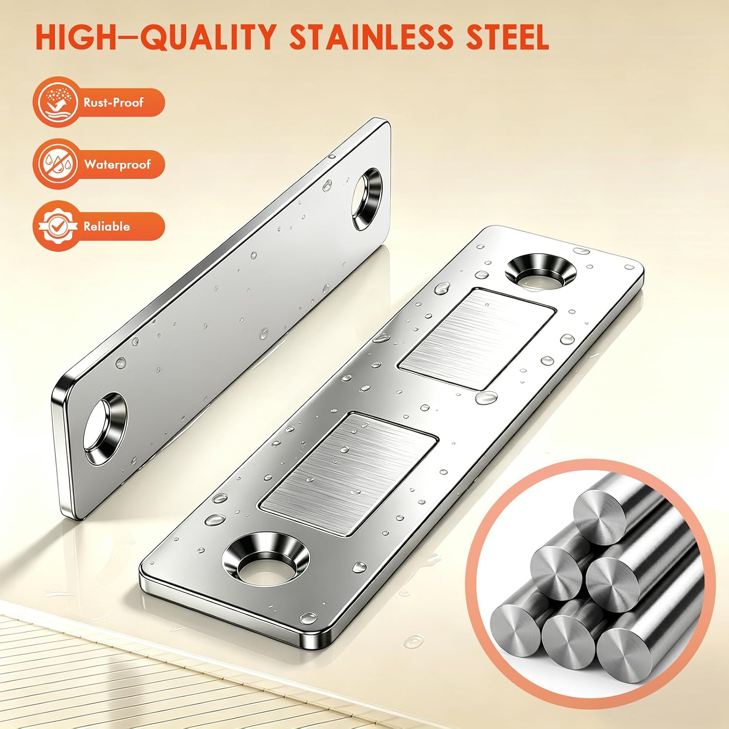 3PC Magnetic Door Catch, Suitable for Drawers and Cabinets, Silver | Can be Attached Using Double-Sided Tape or Screws
