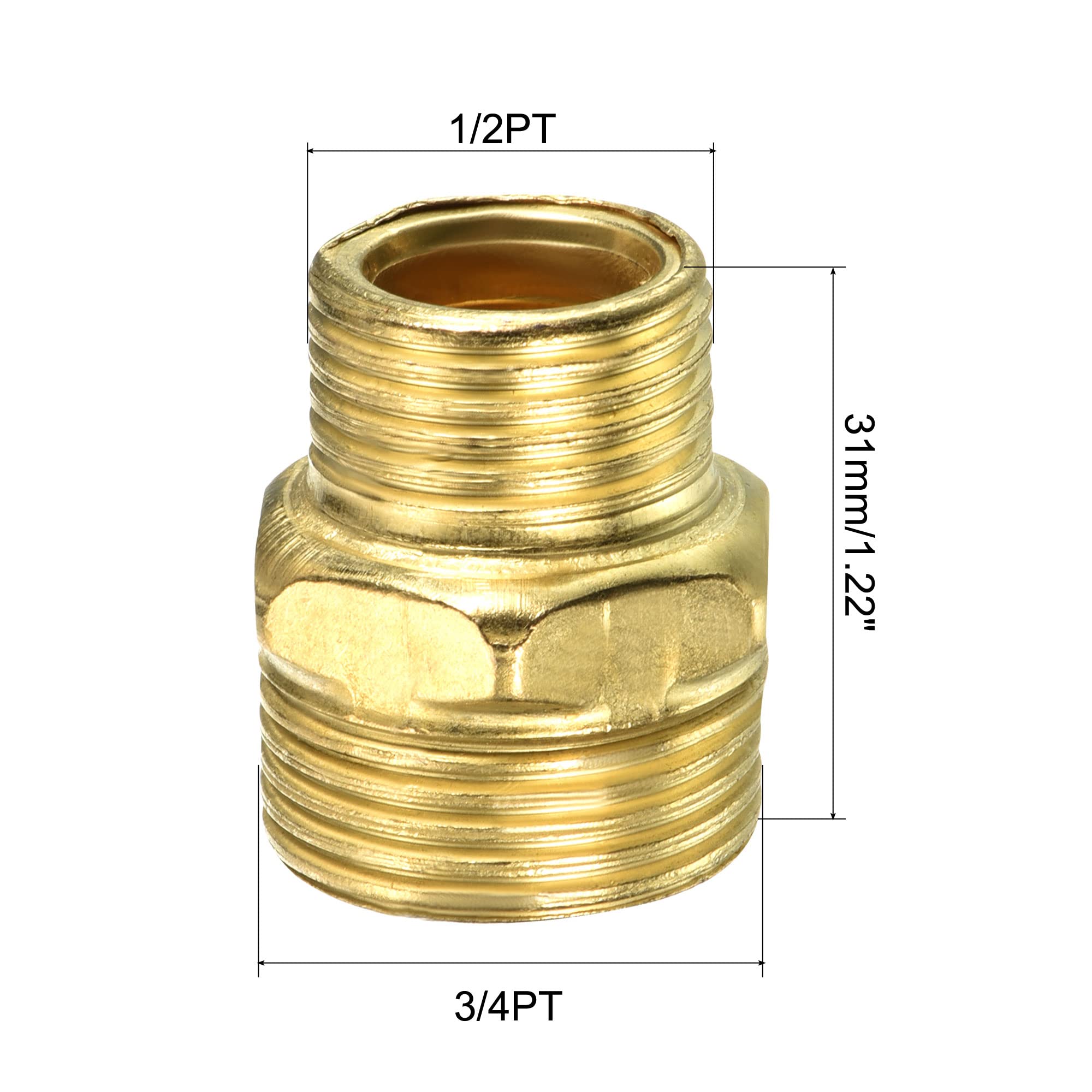 PATIKIL 2er-Pack 304 Edelstahl Rohrverschraubung – 1/2" NPT Innen- Auf M14x1,5 Außengewinde, 6-kant Adapter Für Schläuche, Inkl. Dichtband