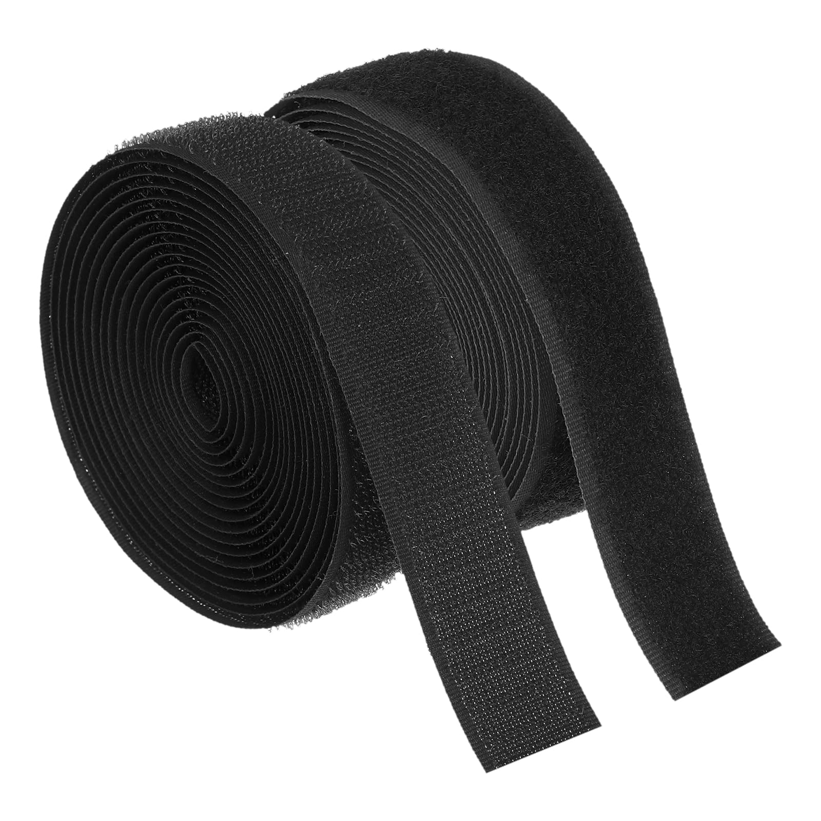 PATIKIL 3 Yard Sew on Hook and Loop Strips, 3/4 Inch(20mm) Width Non-Adhesive Back Nylon Fabric Tape Strong Grip Fastener Strips Interlocking Tape for DIY Craft Sewing, Black