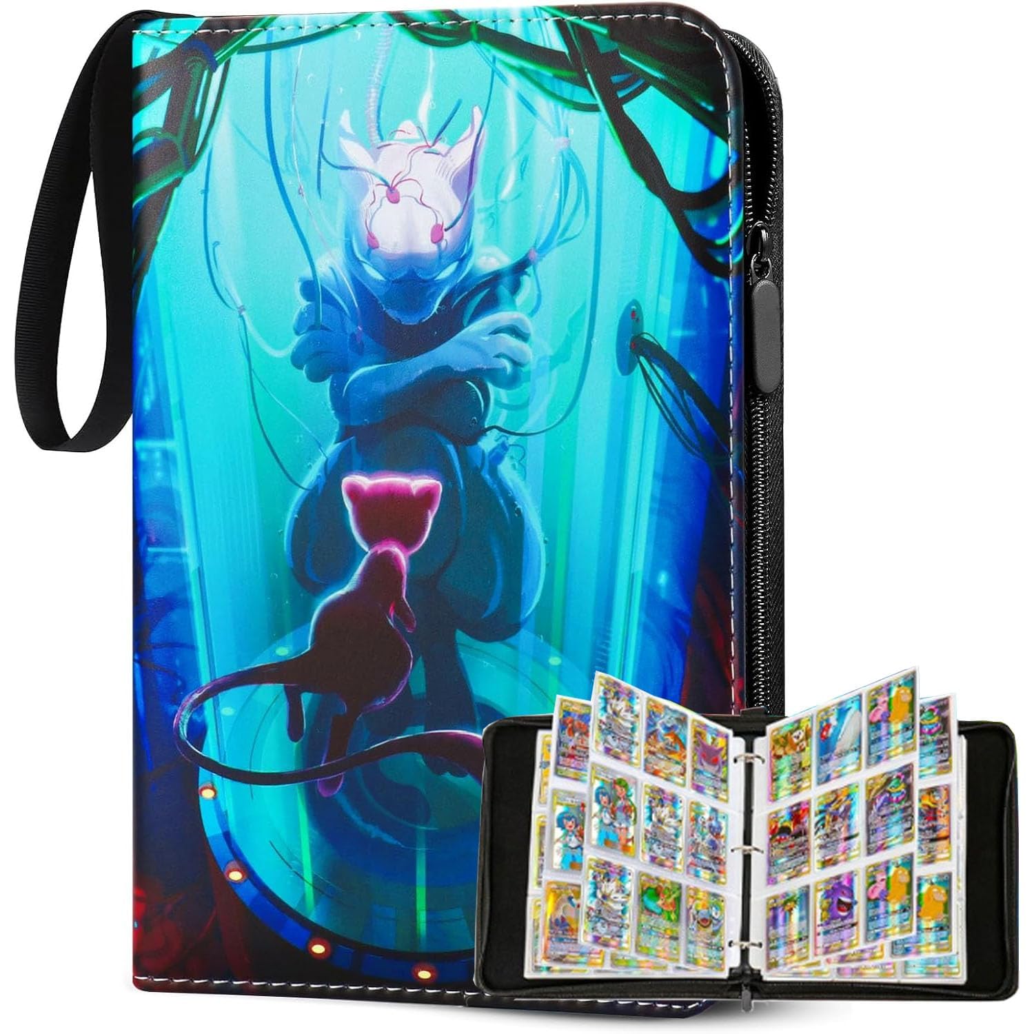 Raccoglitore Carte,Raccoglitore con 900 Tasche Trasparenti,PU Portatili Impermeabile con Cerniera,Adatto per le Carte Gioco e Poker,Regalo Perfetto per Bambini e Collezionisti