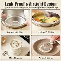 Vista 4 de Juego de recipientes de almuerzo aislados de 4 niveles, caja Bento apilable de acero inoxidable con bolsa de almuerzo aislada, recipientes