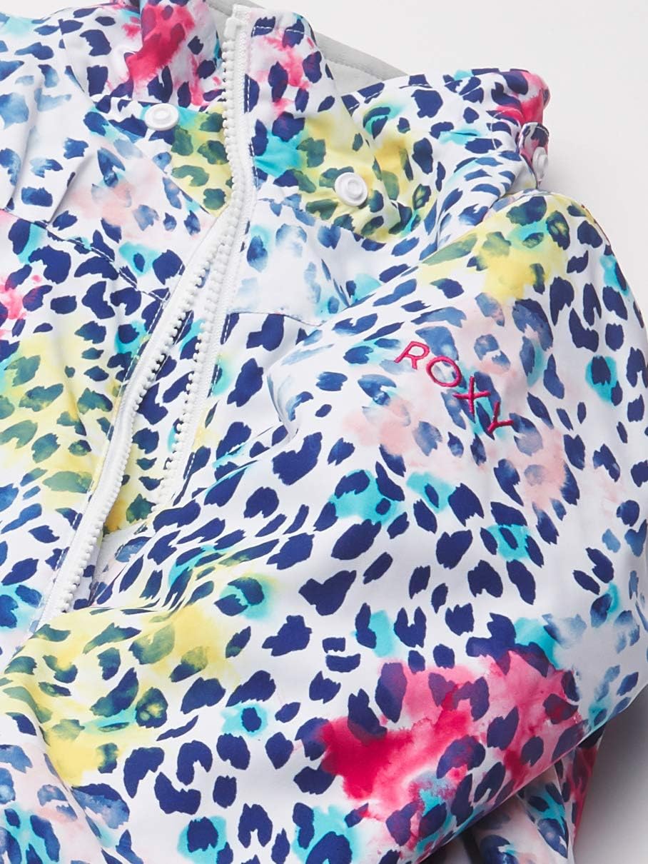 Roxy Kids Girl's Mini Jetty Snow Jacket (Toddler/Little Kids) Bright White Leopold 3T (Toddler)