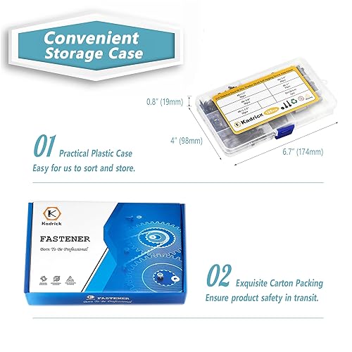 Miniatura 5 de Kadrick 195 piezas #8 12 pulgadas a 1-12 pulgadas negro surtido de tornillos autoroscantestaladradores, kit de tornillos Tek de alta resistencia