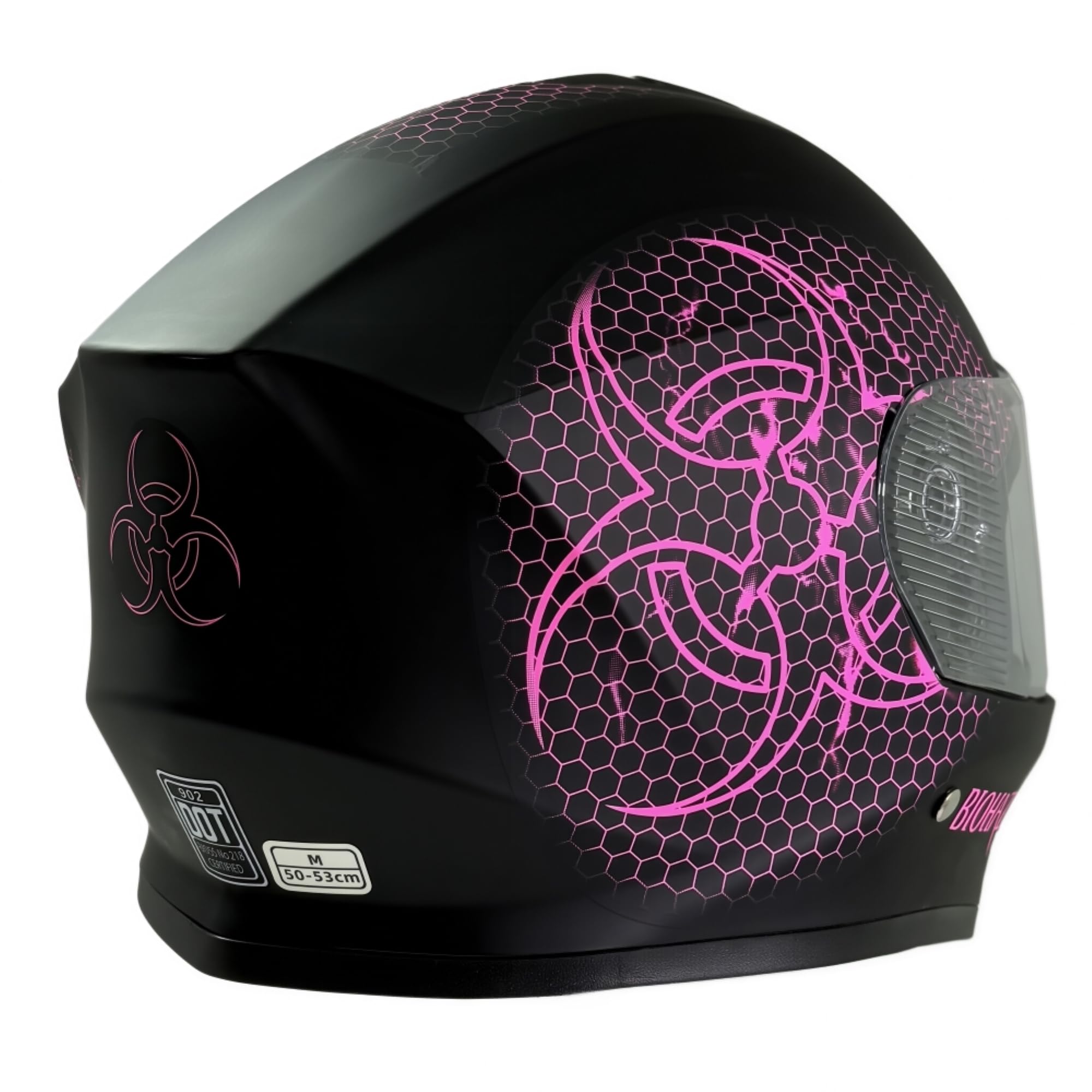 Kinder Integralhelm Bio-Hazard AHP – Motorradhelm für Kinder, ABS-Schale, robuster Kinderhelm für Downhill, Quad und Motocross, pink