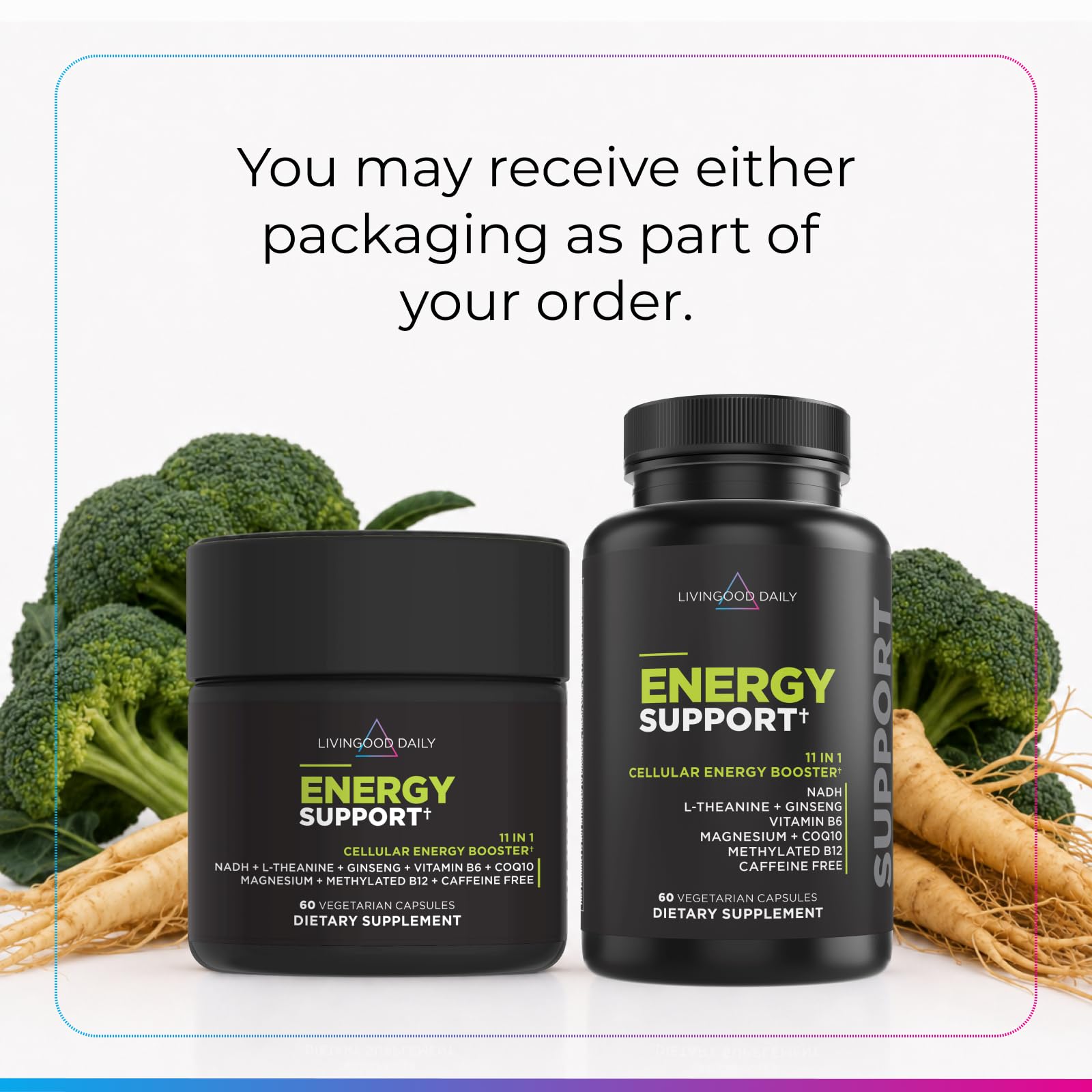 Livingood Daily Energy Support Supplement, Caffeine Free, 60 Capsules — Amazon image 2