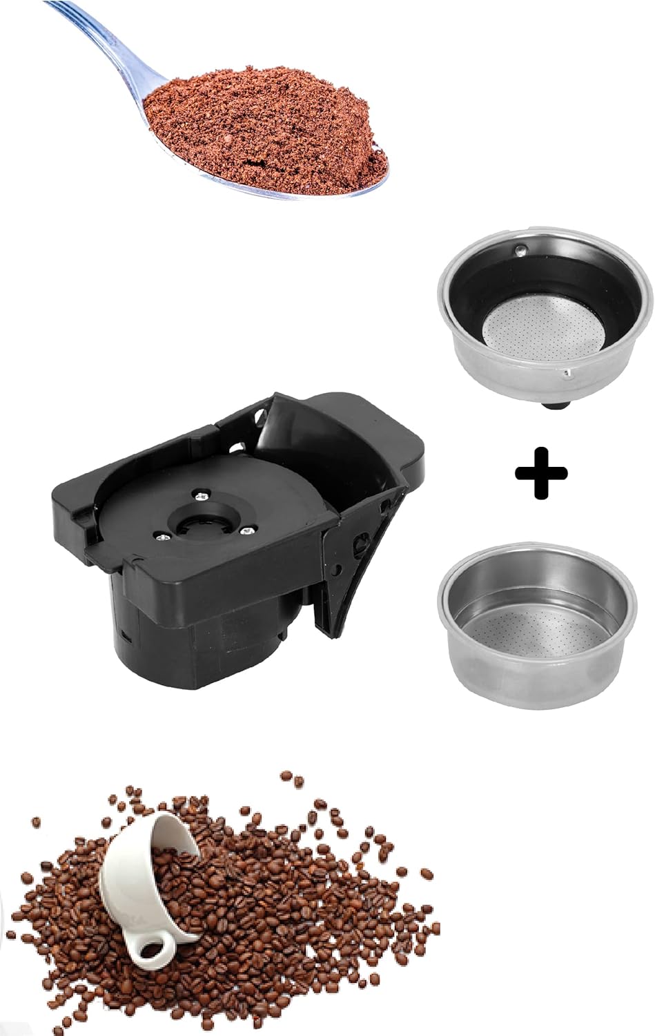 Components for brewing with ground coffee