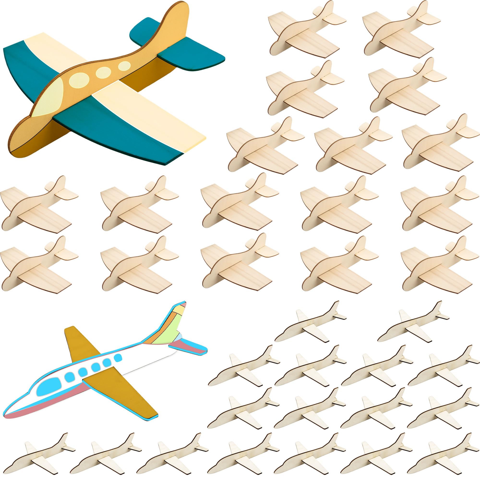 Avion en bois brut lot de 36 pour cadeau anniversaire invités et souvenir de fête