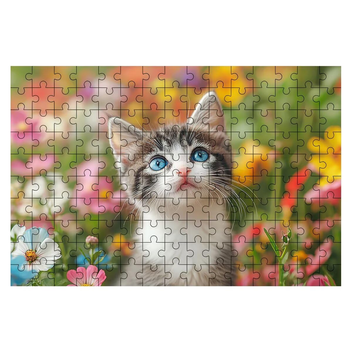 Puzzle 1500 elementów kota, puzzle kwiatowe dla dorosłych, klasyczne puzzle gry edukacyjne do aktywności rodzinnej, najwyższej jakości drewniane puzzle z pudełkiem na prezent dla mężczyzny, prezent
