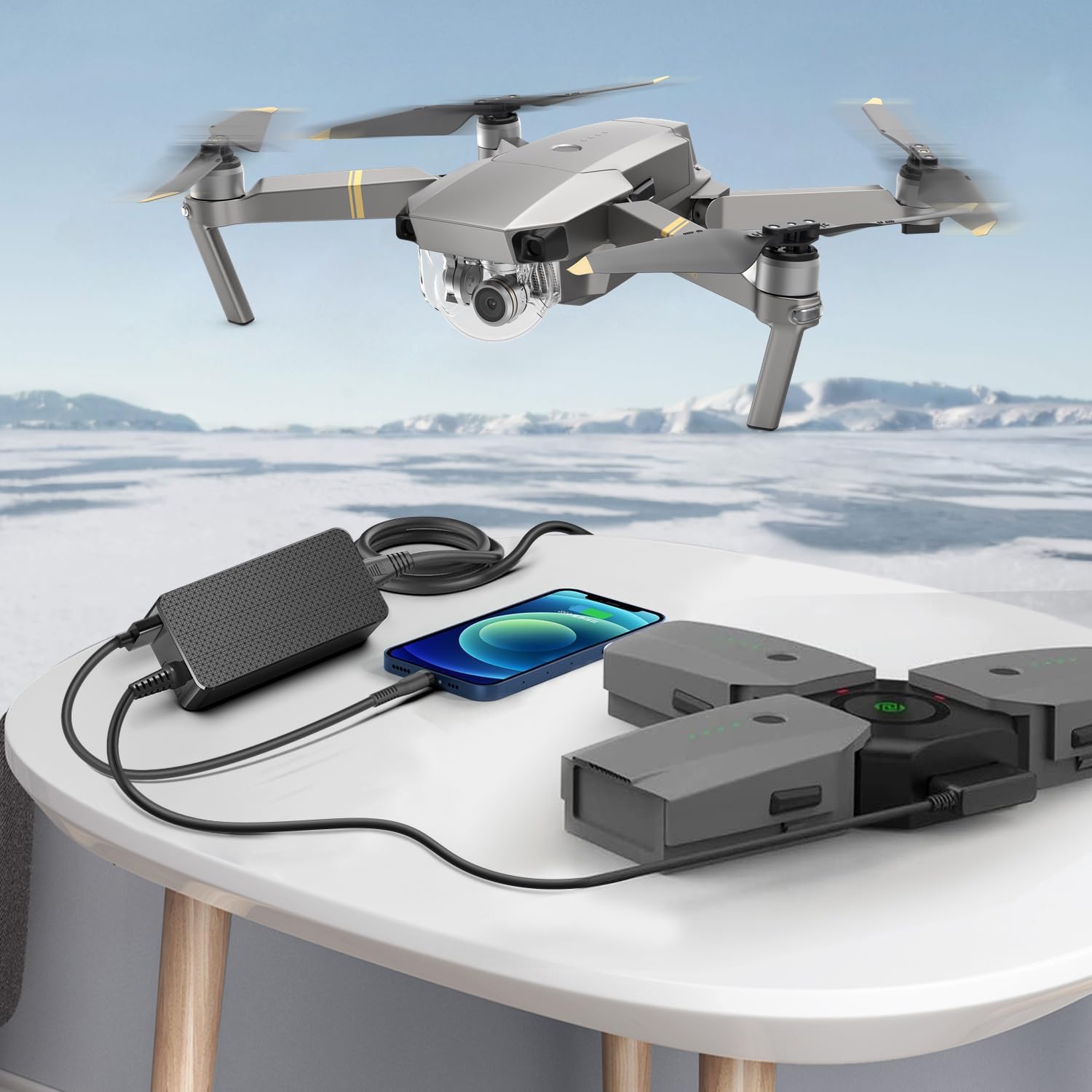 KFD Alimentatore di rete per DJI Mavic Pro Quadcopter Drone, Mavic Pro Alpine Battery, Platinum RC Drone 50W F1C50 Fly More, accessori combo cavo di ricarica adattatore di alimentazione