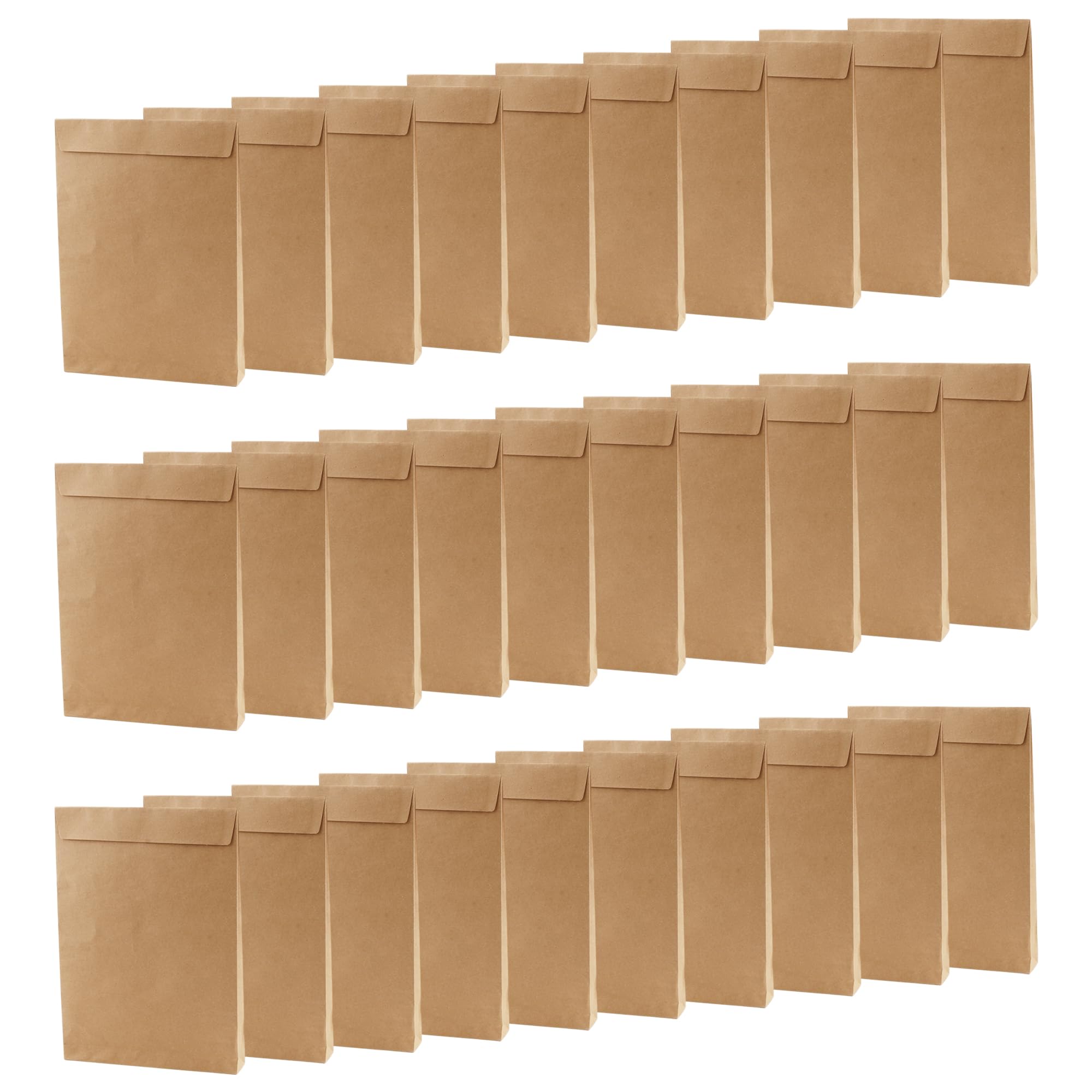HEIHAK 30 Pack A4 Kraft Gusset Envelopes, Peel and Seal Brown Mailing Envelopes for Documents Files Magazines Photos, 40mm Expandable