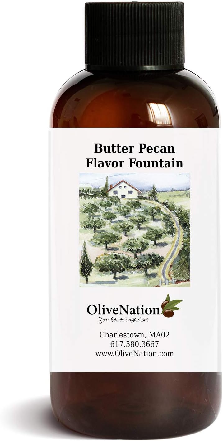 Butter Pecan Flavor Fountain, Water Soluble Concentrated Ice Cream and Beverage Flavoring, Non-GMO, Gluten Free, Kosher, Vegan - 4 ounces