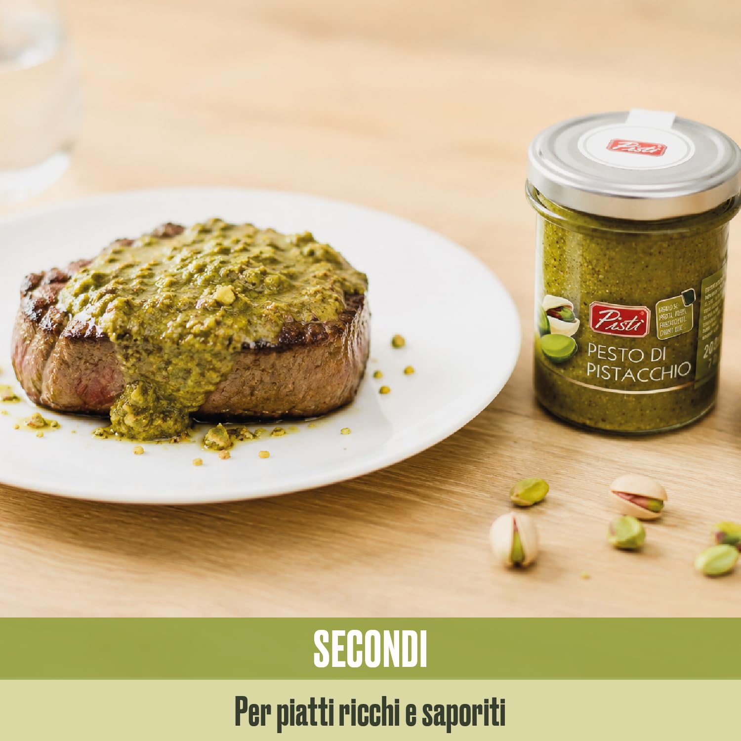 Pistì - Pesto de pistaches - Avec des pistaches vertes sélectionnées, fabrication artisanale, 100% naturel - 3 pots de 200 grammes