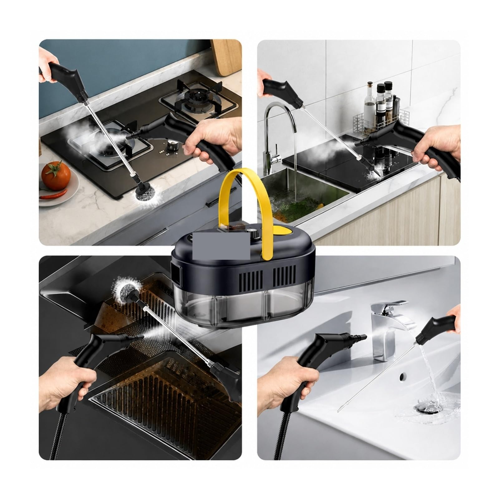 Środek do czyszczenia mopa parowego, Myjka parowa wysokociśnieniowa i wysokotemperaturowa, czyszczenie klimatyzacji kuchennej, sprzętu AGD(Black)