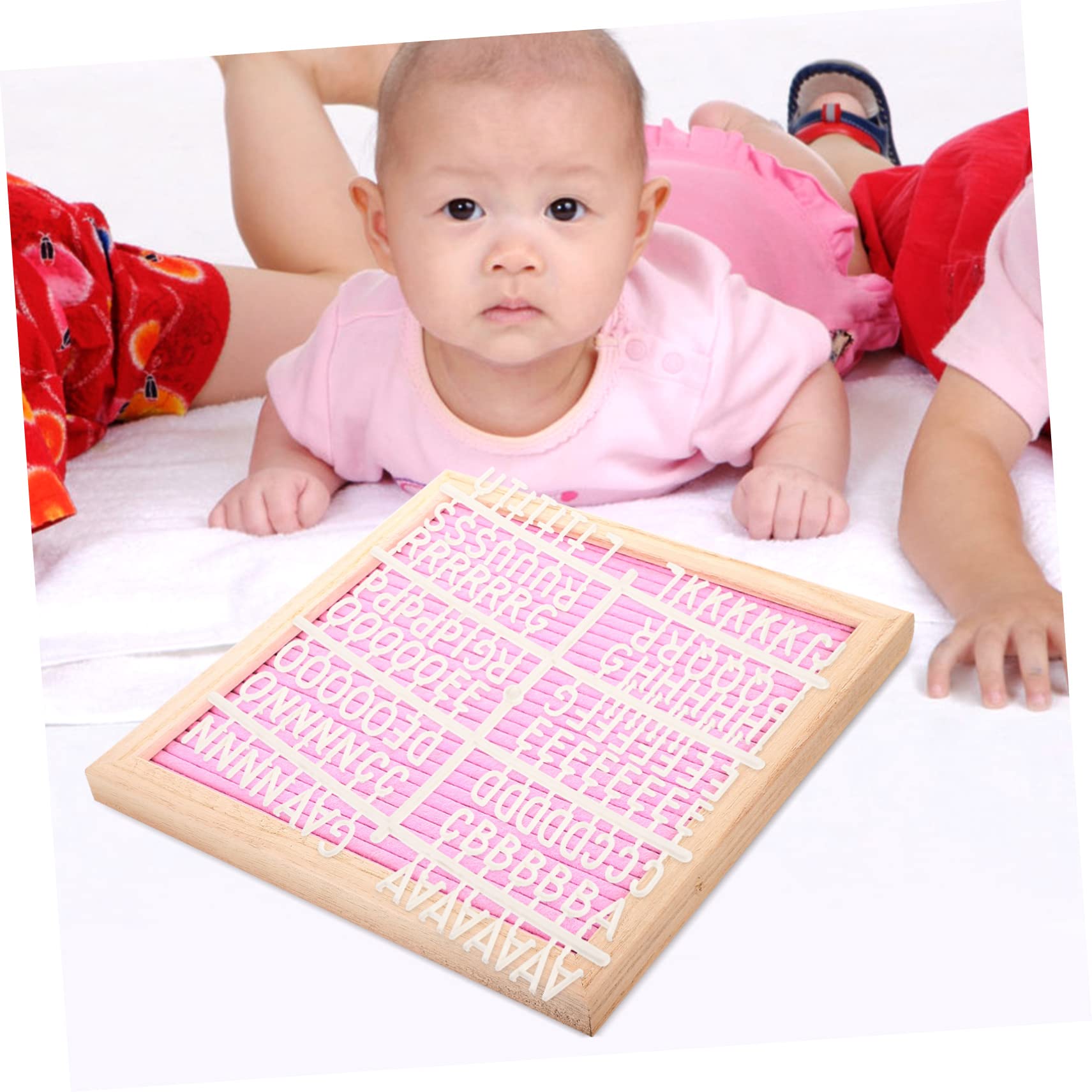 Lurrose Tableau à Lettres Set Complet en Feutre Double Face avec Support Bois, Facile à Fixer, Personnalisable pour Affichage Pratique pour Mariage ou Anniversaire