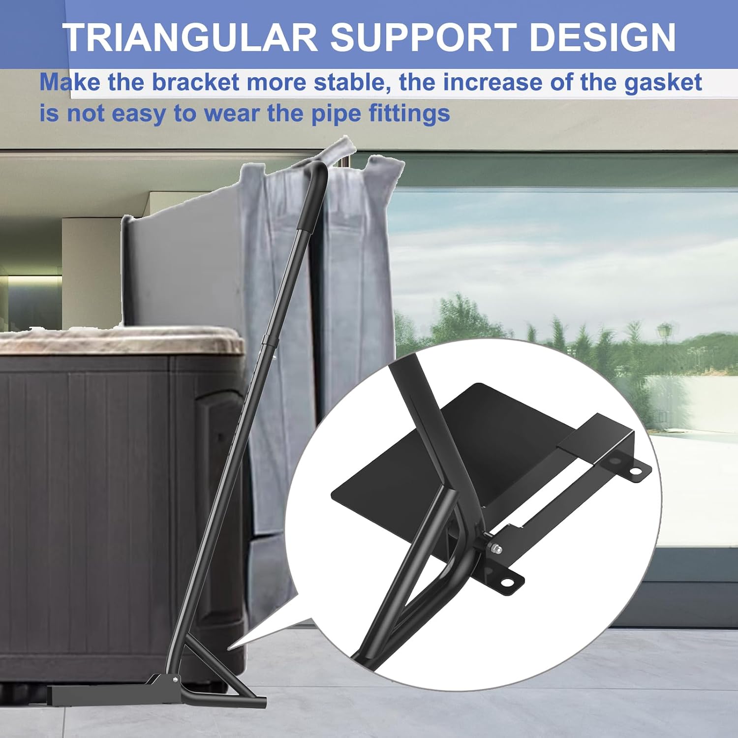 Hot Tub Cover Lift Spa Cover Lifts Under Mount Hot Tub Cover Lifter Adjustable Height 31 to 41 Inch Width Below 96 Inch Removal System Bracket Fits Most Spas Hot Tubs