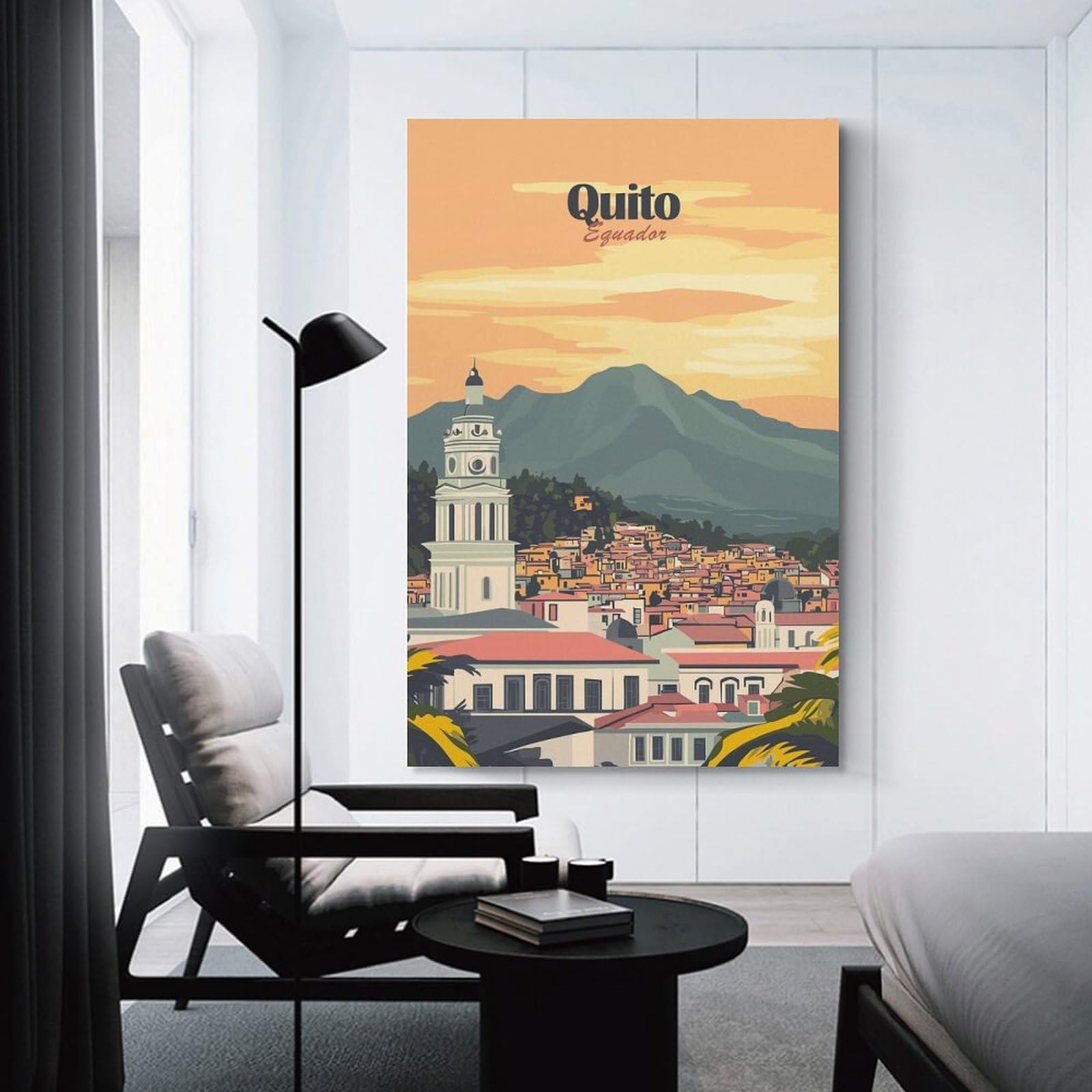 Junmoney Quito Ecuador Cityscape Travel Wall Picture Print 24x36inch(60x90cm), for Home Office, Desk Area Or Studio, Home Office Artwork with Decorative Appeal
