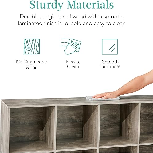 Miniatura 6 de Best Choice Products Organizador de almacenamiento de 8 cubos, apertura de estante de 11 pulgadas, estantería, estante de exhibición, personalizable