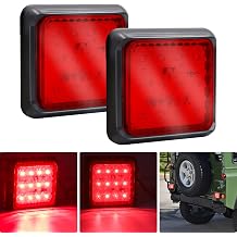 Biqing LED Trailer Lights Rear 12v 24V, Square LED Trailer Lights Red Taillight for Truck Boat Snowmobile Trailer Pickup RV Camper UTV UTE Van