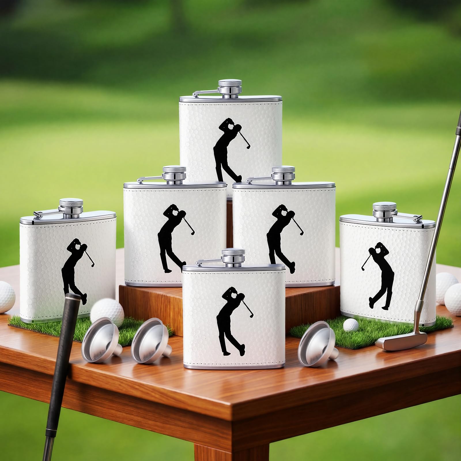 Photo 1 of Teecyhooo 6 oz Golf Flask Set with Funnels