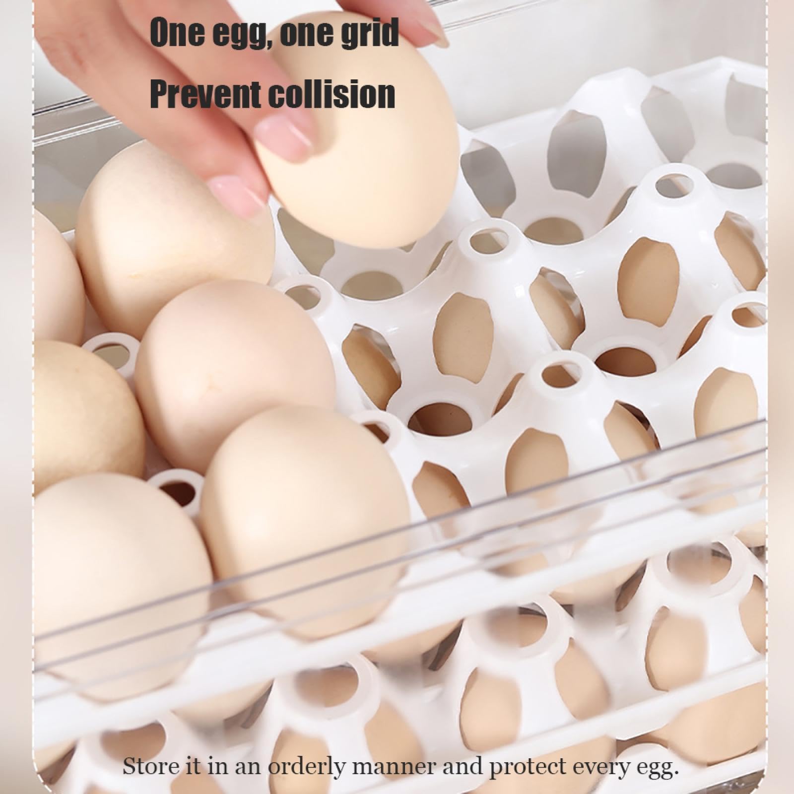 Caja de Almacenamiento de Huevos de Tres Capas,Soporte para Huevos para refrigerador,Almacenamiento de Huevos para encimera,Organizador de Huevos,Dispensador de Huevos para refrigerador