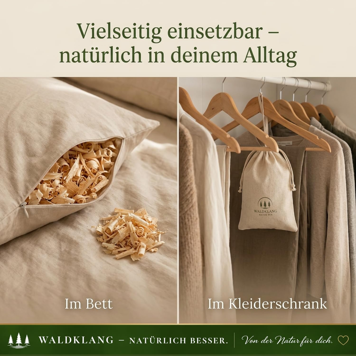 Waldklang Zirbenspäne 7 Liter - Zirbenholz aus Österreich - Füllmaterial für Kissen - Ideal für Holzdeko - Doppelt von Hand gesiebt (7 Liter)