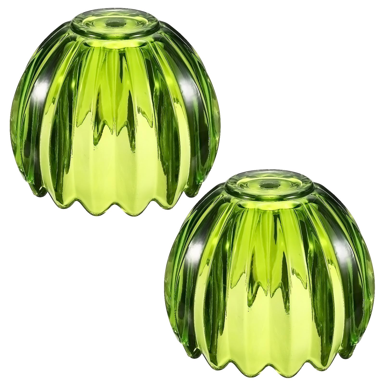 VIAPUICE Glass Tulip Lamp Shades 10mm Top 130mm Dia. 105mmH 2 Pcs-Green | Small Tulip Flower Lampshades Vintage Mini Lamp Shade Replacement for Sconce Pendant Chandelier Floor & Table Light
