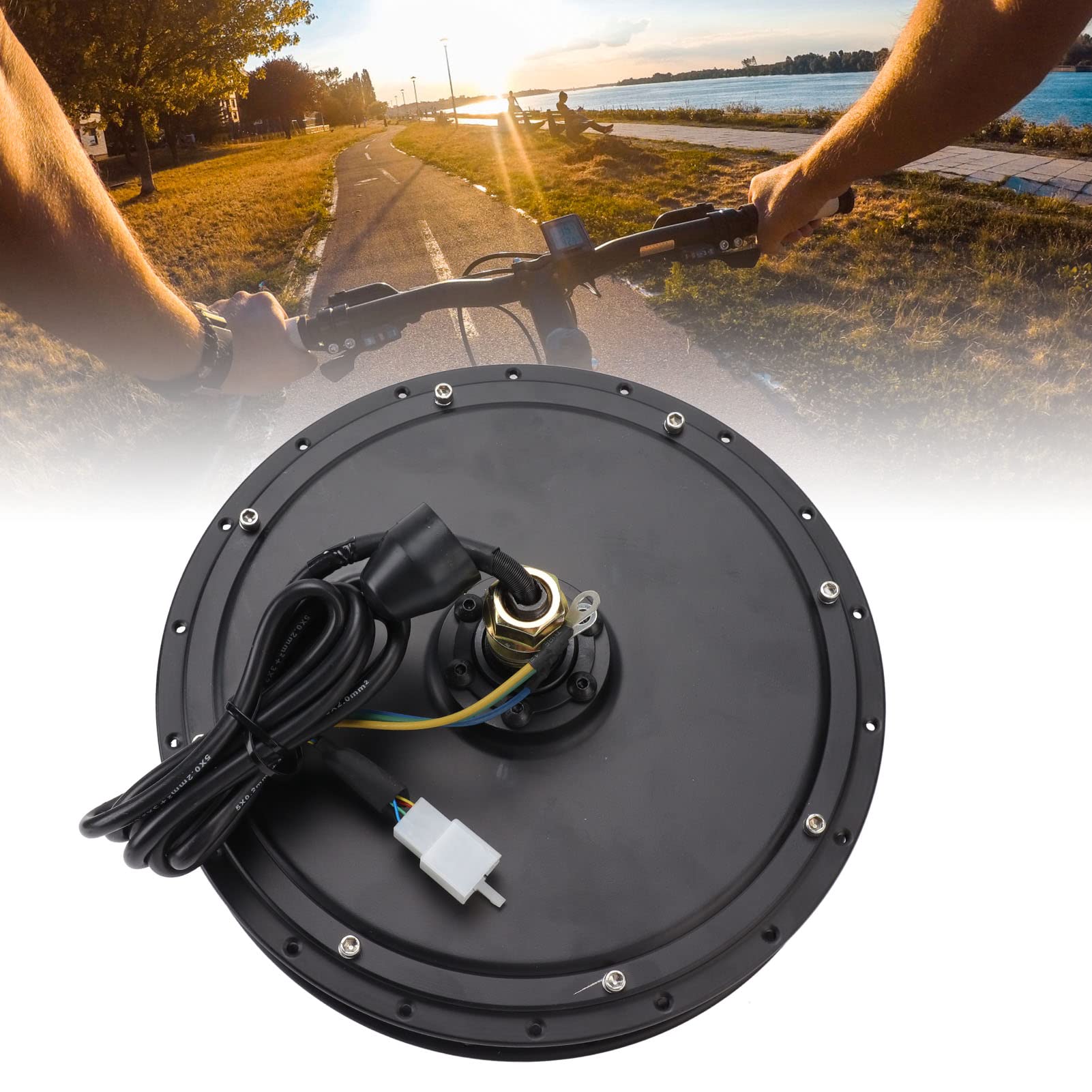 Motor Ruota Anteriore 48V 2000W Bicicletta Elettrica, Cerchio in Lega di Alluminio, Leggero e Alta Gamma, Potenza Forte, Funzionamento senza Rumore, Velocità Massima