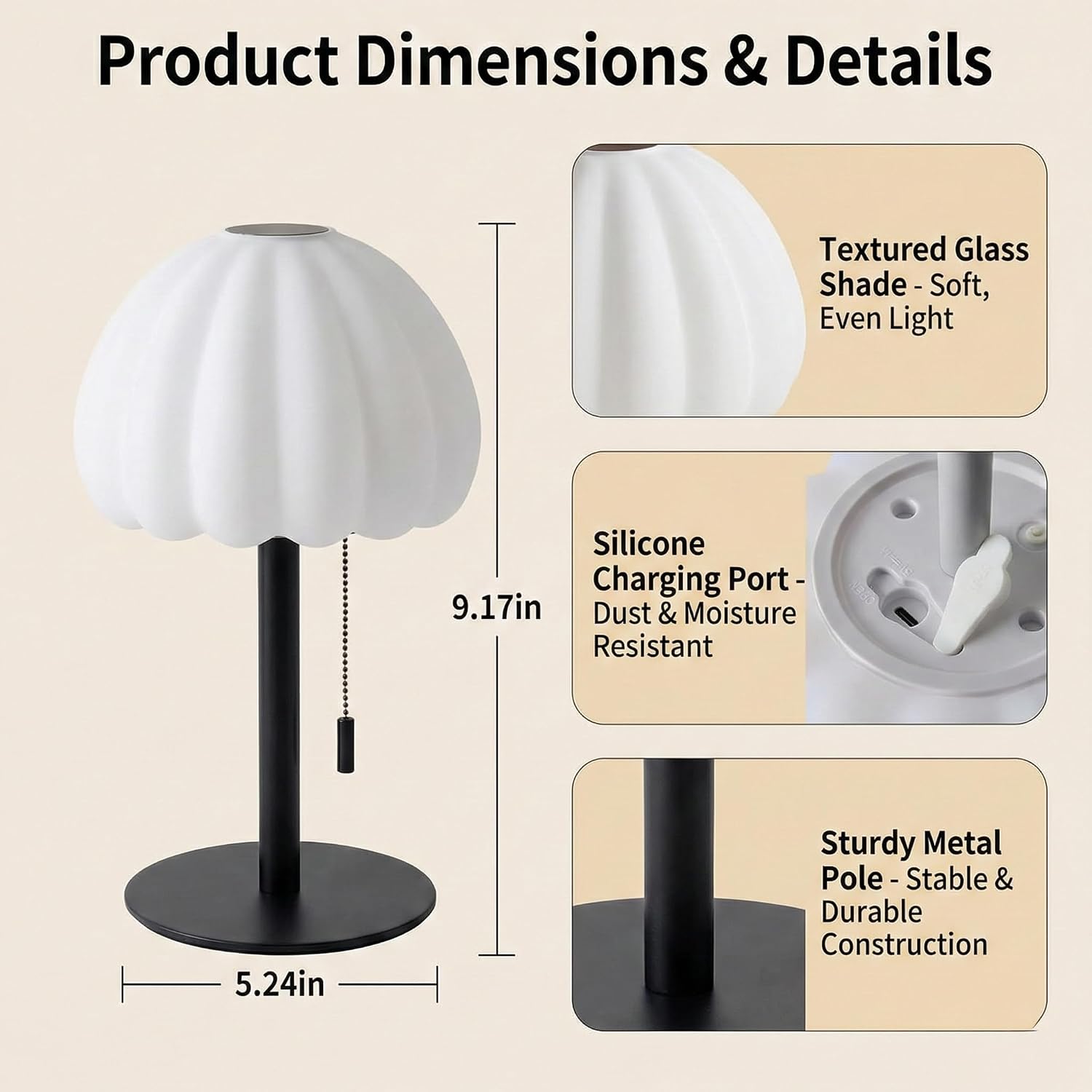 Rechargeable Waterproof Shower Lamp, Remote Control Cordless Table Lamp 16 RGB Colors Dimmable, Touch Light for Inside Shower, Timming Battery Operated Desk Lamp for Bathroom, Bedroom, Outdoor
