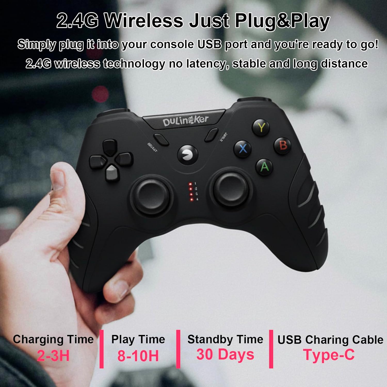DuLingKer PC Controller Wireless, PS3 Controllers PC Gamepad with Hall Effect Joysticks and Dual Vibration, 2.4G Wireless Gaming Controller for Windows 11 10 8, PS3, Android TV, Steam, Raspberry Pi 4 71EynADMuHL. SL1500