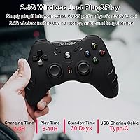 Vista 3 de DuLingKer PC Controller Wireless, PS3 Controllers PC Gamepad with Hall Effect Joysticks and Dual Vibration, 2.4G Wireless Gaming Controller for
