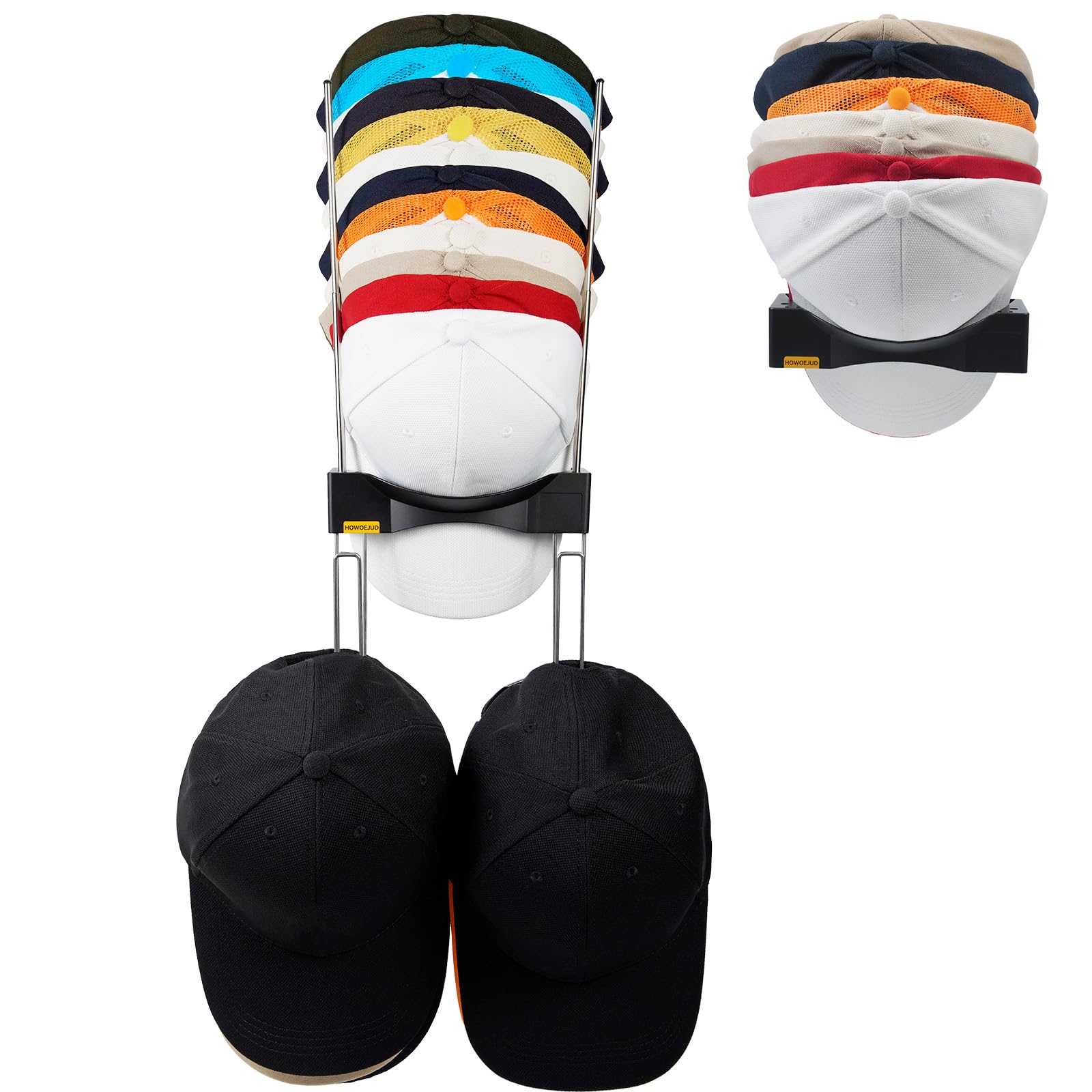 Hat Rack Rod Airplane Hat Holder Wall-Mounted Hat Organizer - Adjustable Rod Hat Rack With ...