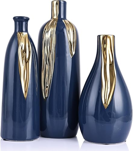 Juego de 3 jarrones decorativos de cerámica modernos para sala de estar, dormitorio, decoración artística, manto, decoración de eventos en el hogar,