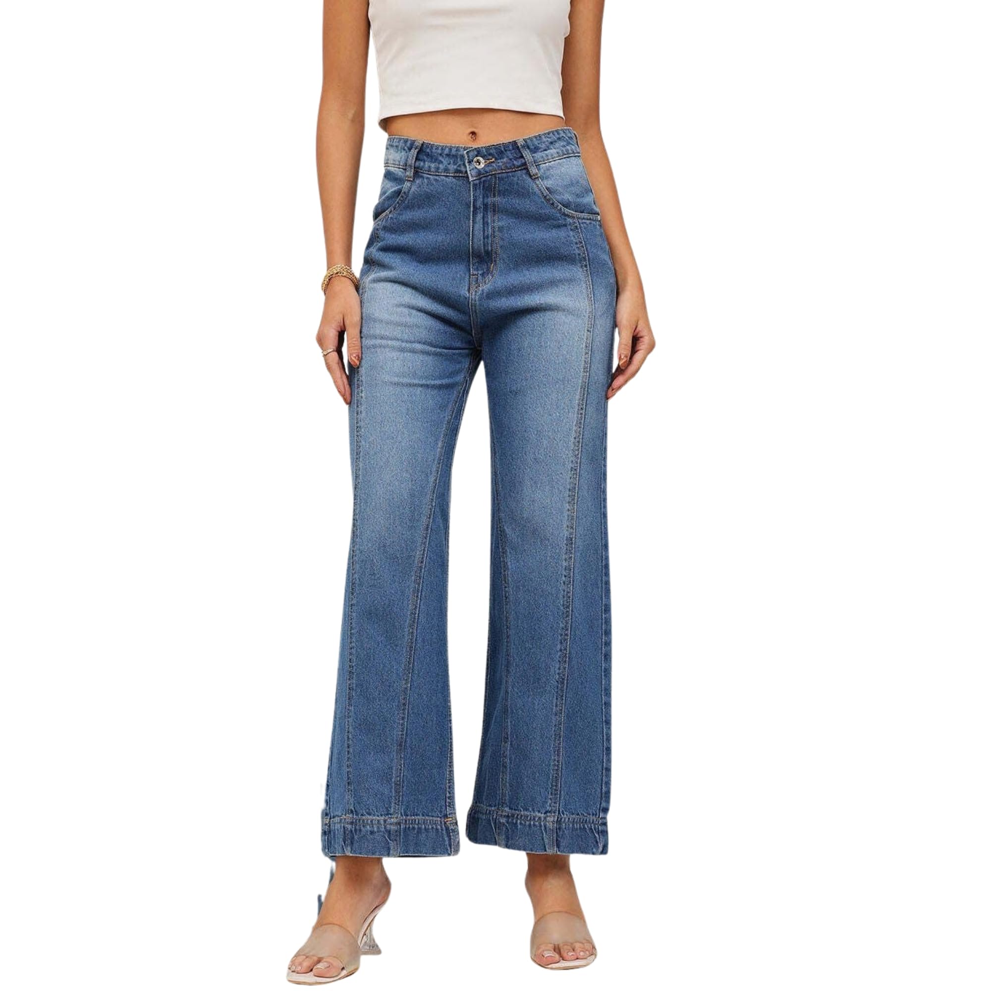 Relaxed Fit Women Blue Jeans | DNM000010337-image-49