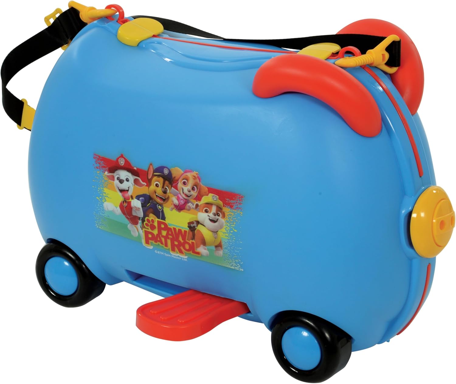 Paw Patrol Ride On Suitcase for Kids Carry On Hand Luggage On Wheels Gift for 3-4 Year Old Boys Girls Lightweight ABS Hard Shell, Kids Paw Childrens Holiday Flight Case with Parent Strap Paw Patrol Ride On Suitcase for Kids Carry On Hand Luggage On Wheels Gift for 3-4 Year Old Boys Girls Lightweight ABS Hard Shell, Kids Paw Childrens Holiday Flight Case with Parent Strap