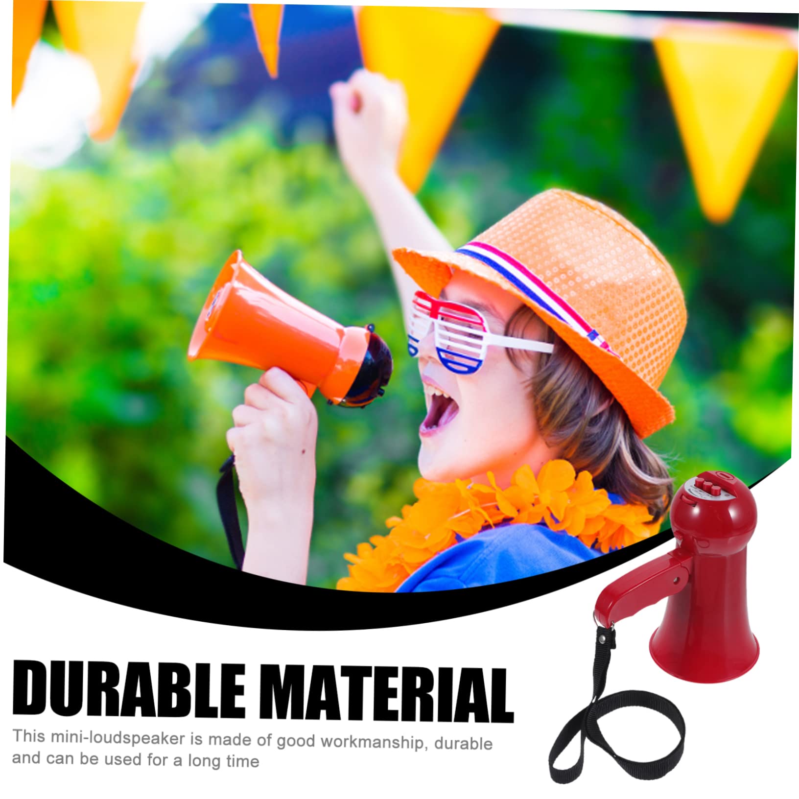 Abaodam Amplificador Portátil De Pequeño Megáfono para Animar Deportes Altavoz para Fiestas con Volumen Megáfono Pilas para Animadoras