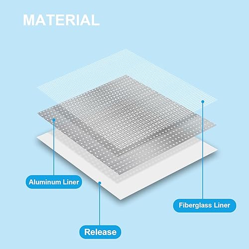 Miniatura 3 de Parche de reparación de paneles de yeso de 5 piezas de 8 x 8 pulgadas, kit de parches de reparación de pared de fibra de vidrio autoadhesivo, parche